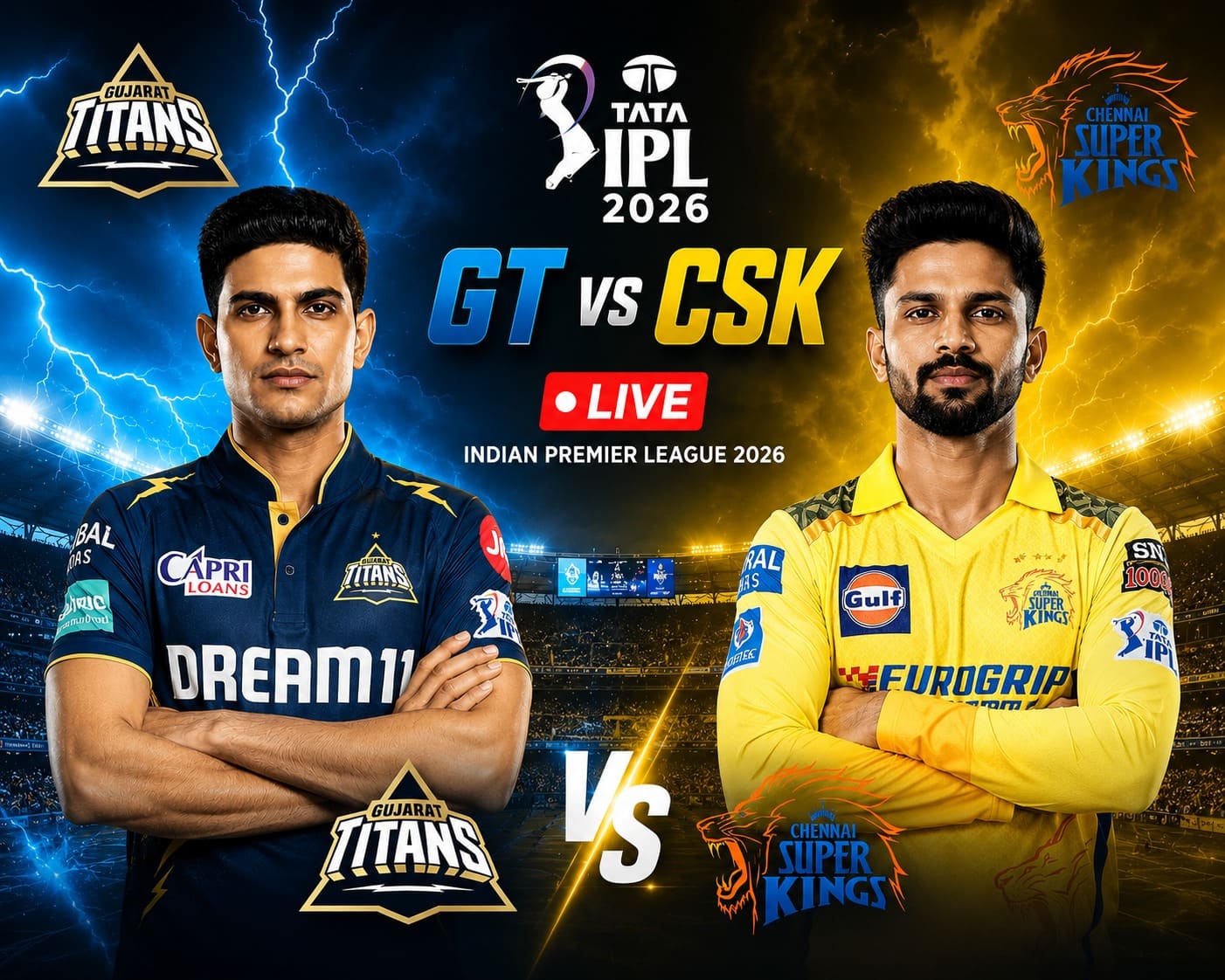 GT vs CSK IPL 2026 Match Live Score : आईपीएल 2026 का 66वां मुकाबला आज गुजरात टाइटंस और चेन्नई सुपर किंग्स के बीच खेला जाएगा GT vs CSK IPL 2026 Match Live Score : आईपीएल 2026 का 66वां मुकाबला आज गुजरात टाइटंस और चेन्नई सुपर किंग्स के बीच खेला जाएगा