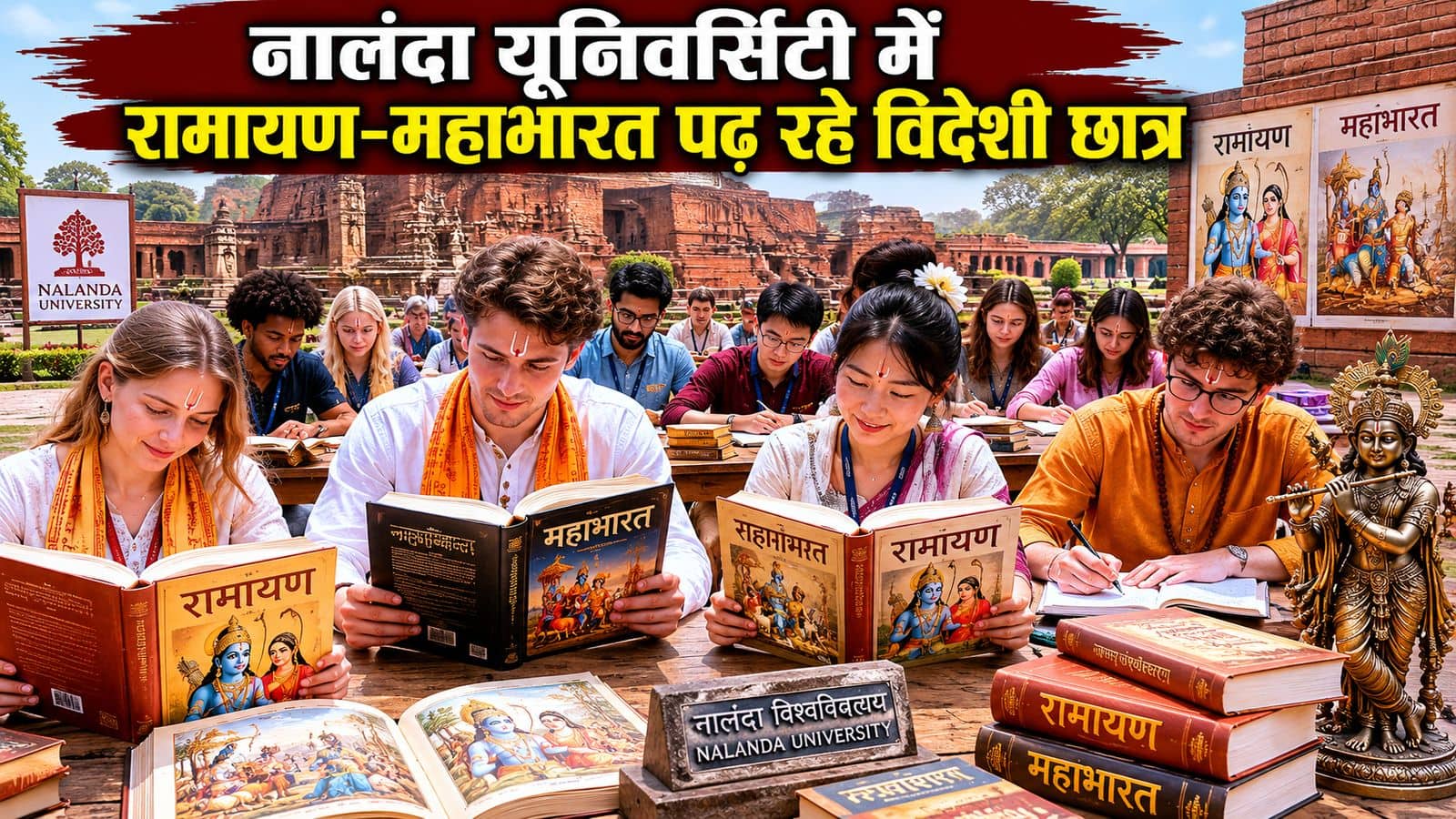 Nalanda University: ज्ञान की धरती बिहार में एक और कमाल! नालंदा यूनिवर्सिटी में रामायण और महाभारत से कूटनीतिक सबक सीख रहे विदेशी छात्र Nalanda University: ज्ञान की धरती बिहार में एक और कमाल! नालंदा यूनिवर्सिटी में रामायण और महाभारत से कूटनीतिक सबक सीख रहे विदेशी छात्र
