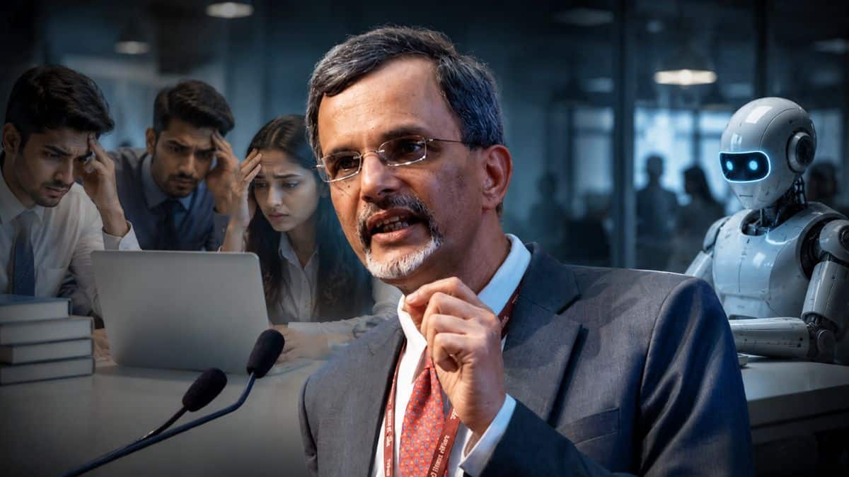'सॉफ्टवेयर और MBA का दौर अब खत्म!' CEA नागेश्वरन ने युवाओं को दी सलाह- इन सेक्टर्स में ढूंढें जॉब, वरना AI खा जाएगा रोजगार 'सॉफ्टवेयर और MBA का दौर अब खत्म!' CEA नागेश्वरन ने युवाओं को दी सलाह- इन सेक्टर्स में ढूंढें जॉब, वरना AI खा जाएगा रोजगार