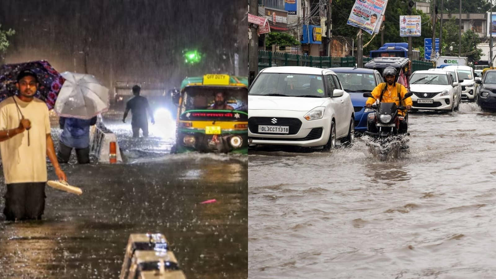 दिल्ली-एनसीआर में भारी बारिश का कहर! सड़कें बनीं नदियां, जलभराव और ट्रैफिक जाम से लोग बेहाल, देखें वीडियो दिल्ली-एनसीआर में भारी बारिश का कहर! सड़कें बनीं नदियां, जलभराव और ट्रैफिक जाम से लोग बेहाल, देखें वीडियो