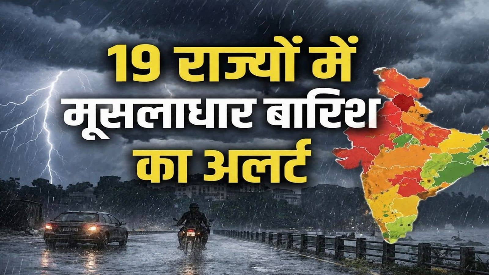Heavy Rain की चेतावनी: आज इन 3 राज्यों के लिए IMD की रेड कलर वॉर्निंग! दिल्ली-यूपी से बिहार तक 19 राज्यों में भारी से बहुत भारी बारिश Heavy Rain की चेतावनी: आज इन 3 राज्यों के लिए IMD की रेड कलर वॉर्निंग! दिल्ली-यूपी से बिहार तक 19 राज्यों में भारी से बहुत भारी बारिश