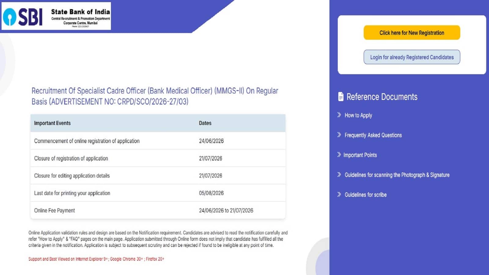 SBI Recruitment 2026: एसबीआई में हो रही है मेडिकल ऑफिसर की भर्ती, फॉर्म भरने की लास्ट डेट 14 जुलाई से बढ़कर हुई 21 जुलाई SBI Recruitment 2026: एसबीआई में हो रही है मेडिकल ऑफिसर की भर्ती, फॉर्म भरने की लास्ट डेट 14 जुलाई से बढ़कर हुई 21 जुलाई