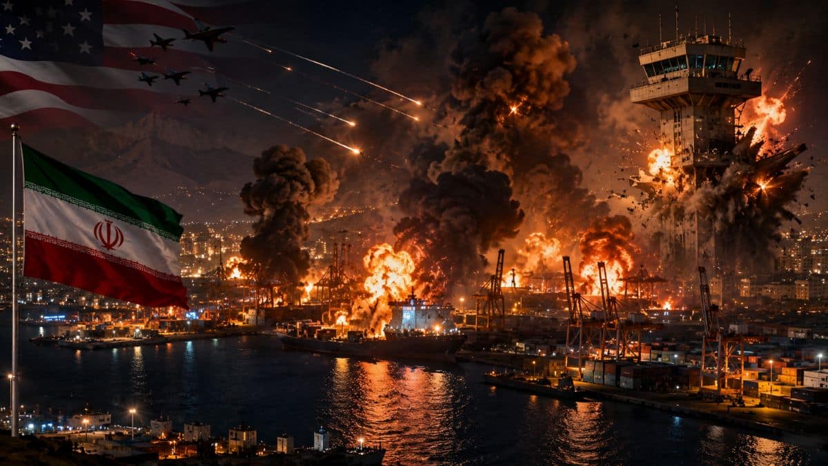 US Strikes Iran: चाबहार पोर्ट पर अमेरिका का बड़ा हमला! 10 धमाकों से दहला ईरान, कंट्रोल टॉवर जमींदोज, आधे शहर की बत्ती गुल US Strikes Iran: चाबहार पोर्ट पर अमेरिका का बड़ा हमला! 10 धमाकों से दहला ईरान, कंट्रोल टॉवर जमींदोज, आधे शहर की बत्ती गुल