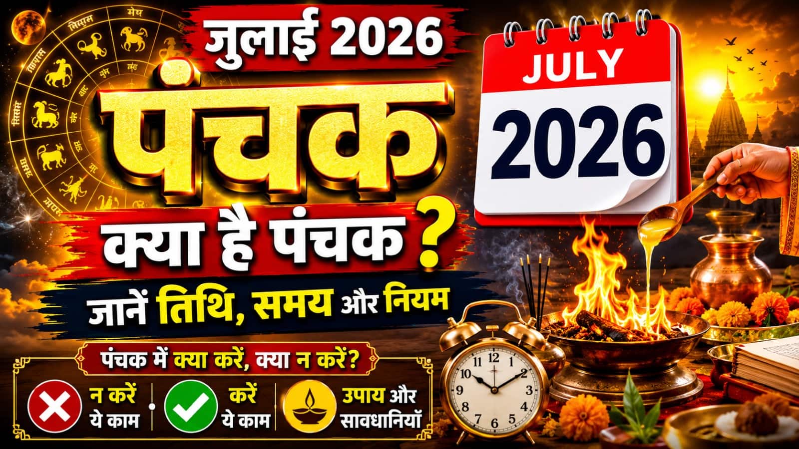 July Panchak 2026: जुलाई माह में लग रहे 2 पंचक, परेशानियों से बचने के लिए इन बातों का रखें विशेष ध्यान July Panchak 2026: जुलाई माह में लग रहे 2 पंचक, परेशानियों से बचने के लिए इन बातों का रखें विशेष ध्यान