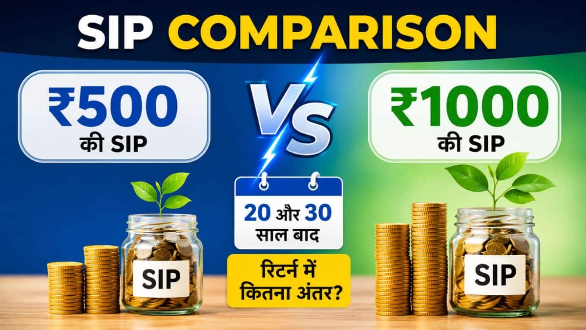 SIP तुलना: ₹500 बनाम ₹1000 की एसआईपी, रिटर्न में कितना अंतर?