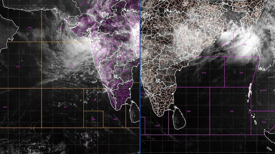 ISRO की सैटेलाइट तस्वीरों में दिखा मानसून का रौद्र रूप! इन राज्यों में भारी बारिश का अलर्ट ISRO की सैटेलाइट तस्वीरों में दिखा मानसून का रौद्र रूप! इन राज्यों में भारी बारिश का अलर्ट