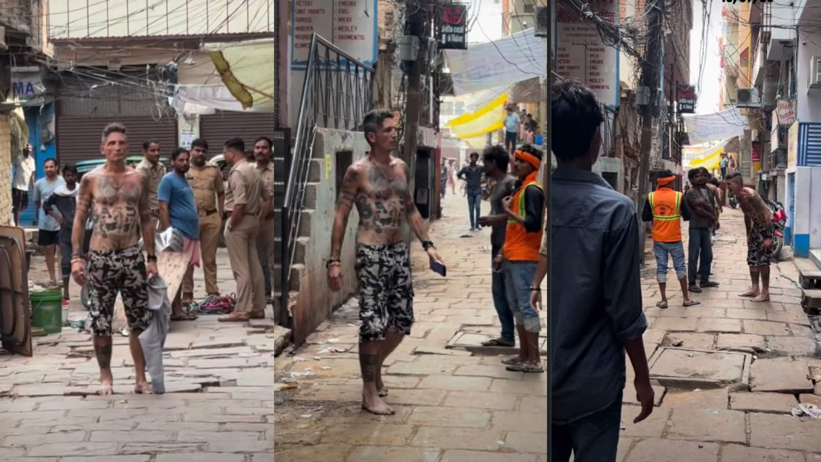 वाराणसी में विदेशी नागरिक का हाईवोल्टेज ड्रामा, घरों में घुसकर फेंका सामान और निवासी को काटा, वीडियो वायरल वाराणसी में विदेशी नागरिक का हाईवोल्टेज ड्रामा, घरों में घुसकर फेंका सामान और निवासी को काटा, वीडियो वायरल