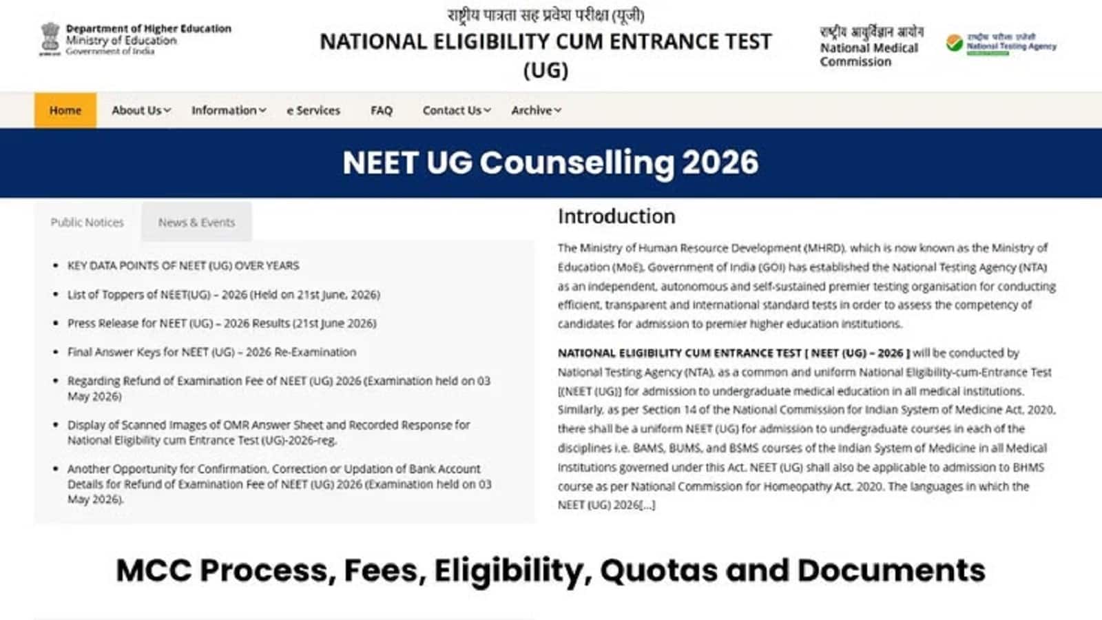 NEET UG 2026 Admission Process: 4 अगस्त को होगी नीट यूजी की काउंसलिंग और चॉइस फिलिंग प्रक्रिया, यहां देखें इसकी स्टेप बाय स्टेप गाइड NEET UG 2026 Admission Process: 4 अगस्त को होगी नीट यूजी की काउंसलिंग और चॉइस फिलिंग प्रक्रिया, यहां देखें इसकी स्टेप बाय स्टेप गाइड