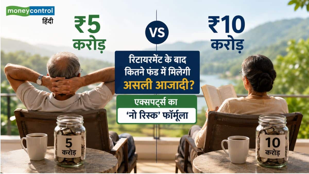 ₹5 करोड़ vs ₹10 करोड़: रिटायरमेंट के बाद कितने फंड में मिलेगी असली आजादी? जानिए एक्सपर्ट्स का 'नो रिस्क' फॉर्मूला ₹5 करोड़ vs ₹10 करोड़: रिटायरमेंट के बाद कितने फंड में मिलेगी असली आजादी? जानिए एक्सपर्ट्स का 'नो रिस्क' फॉर्मूला