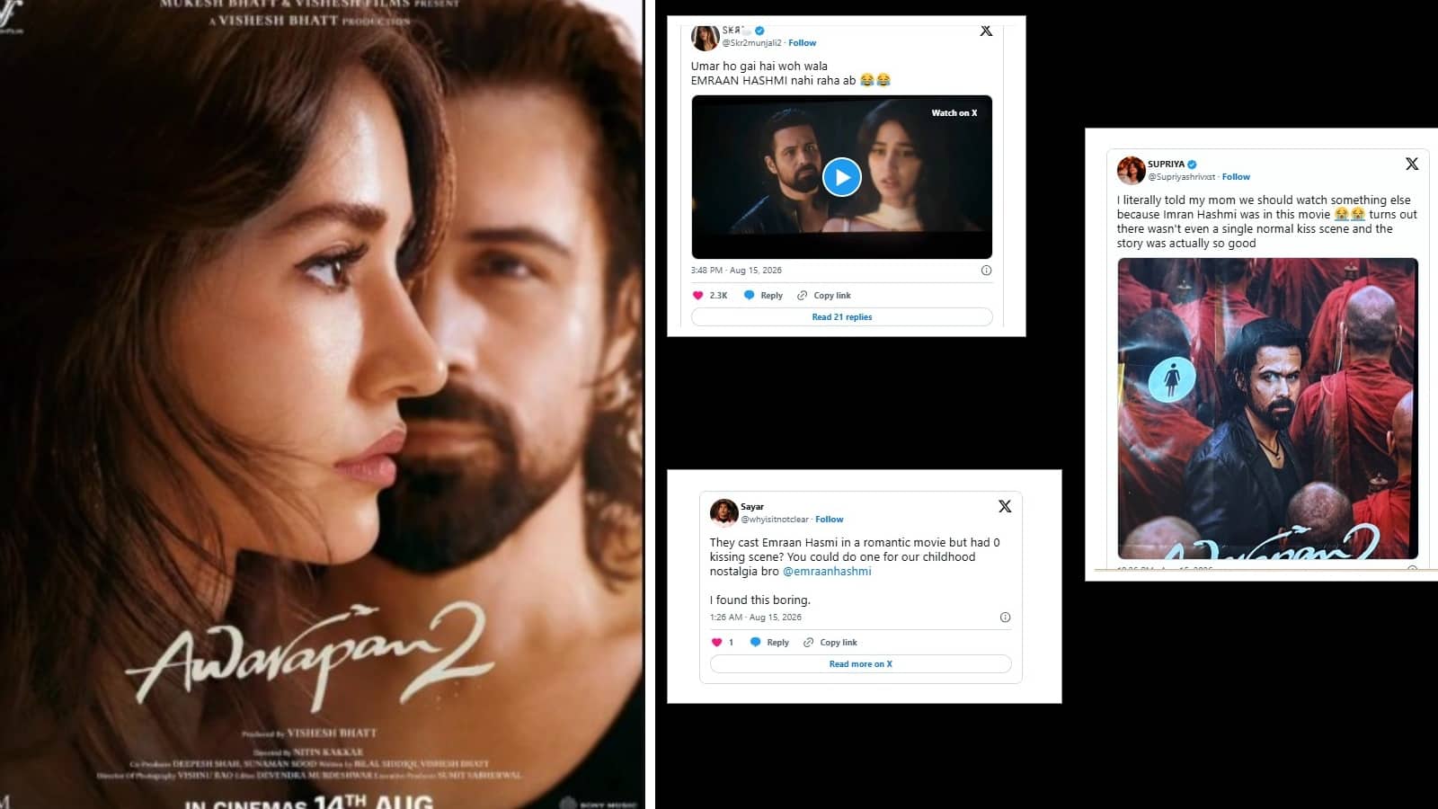 Awarapan 2: 'इमरान हाशमी को बिना किस करते देखना गैरकानूनी सा लगता है...', 'आवारापन 2' में किसिंग सीन न होने पर फैंस ने दिए मजेदार रिएक्शन Awarapan 2: 'इमरान हाशमी को बिना किस करते देखना गैरकानूनी सा लगता है...', 'आवारापन 2' में किसिंग सीन न होने पर फैंस ने दिए मजेदार रिएक्शन