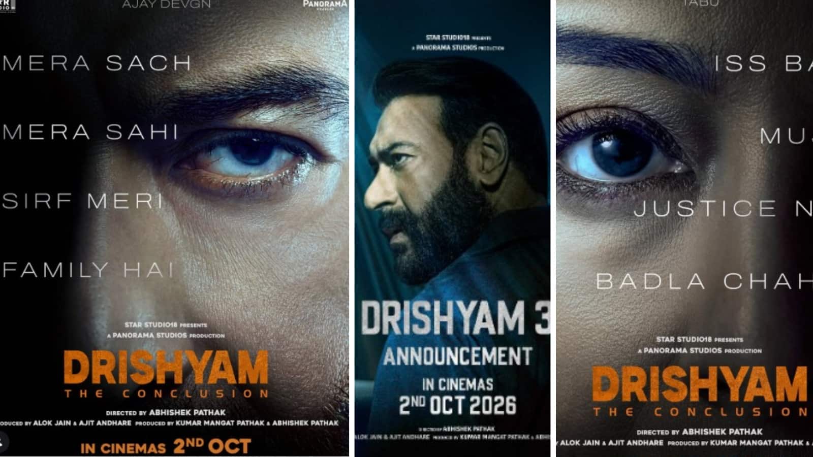 Drishyam 3: 'हर इंसान का नजरिया अलग होता है... मेरे लिए मेरी फैमिली ही सब कुछ है', मेकर्स ने 'दृश्यम 3' के नए टाइटल को रिवील किया Drishyam 3: 'हर इंसान का नजरिया अलग होता है... मेरे लिए मेरी फैमिली ही सब कुछ है', मेकर्स ने 'दृश्यम 3' के नए टाइटल को रिवील किया