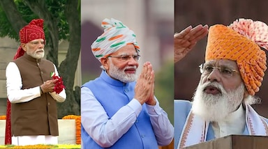 भारत के 80वें स्वतंत्रता दिवस पर पीएम नरेंद्र मोदी लाल किले पहुंचे, जहां उनके भाषण के साथ उनका खास लुक भी चर्चा में रहा। उन्होंने लाल टाई-एंड-डाई साफा, सफेद कुर्ता-पायजामा और भूरे रंग की जैकेट पहनी। 2014 से 2026 तक उनकी पगड़ियों में भारतीय संस्कृति, लोक कला और विविधता की झलक देखने को मिली