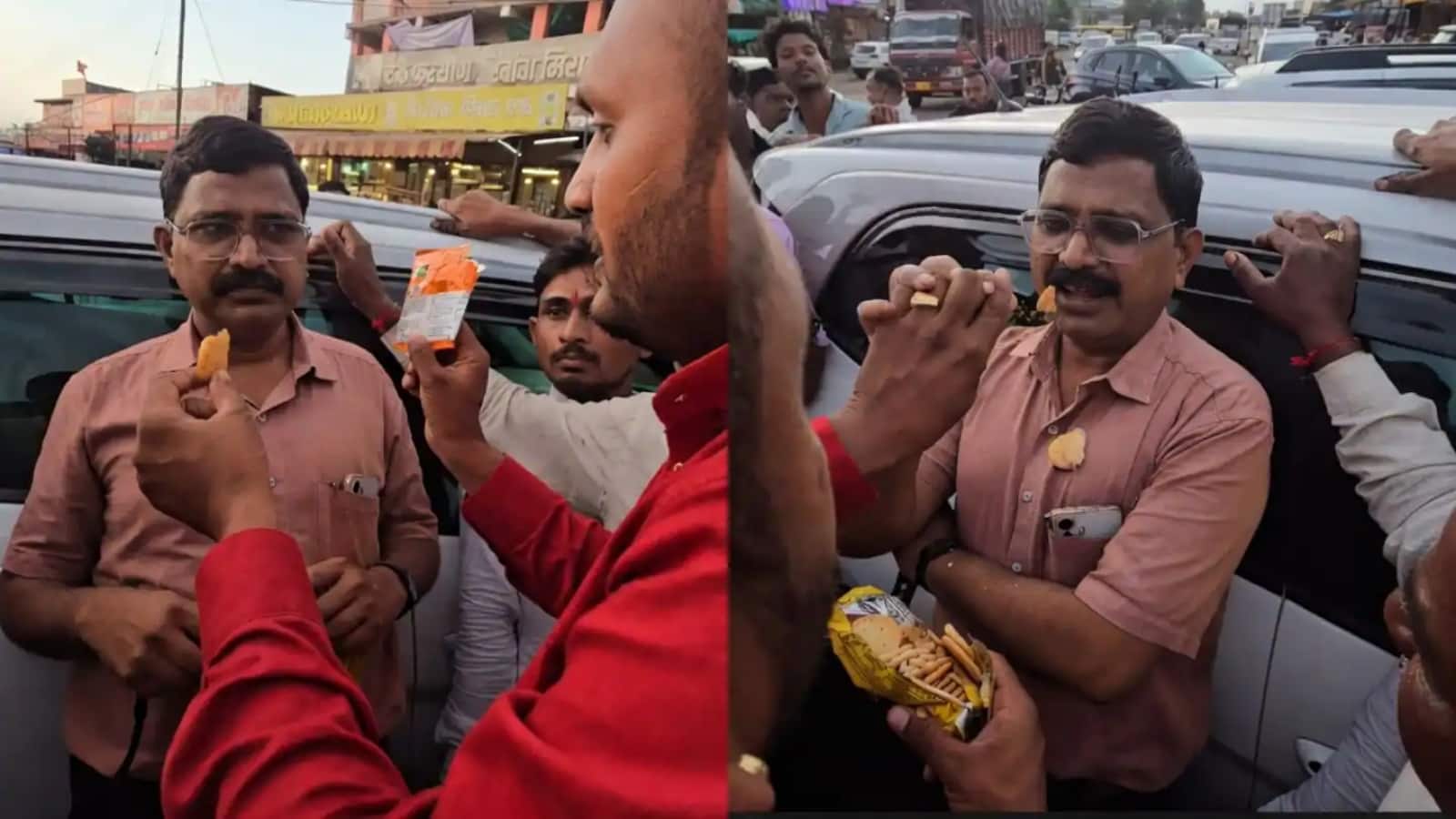 'इन्हें खुद खाओ': रिश्वत के आरोप में भीड़ ने महाराष्ट्र FDA अधिकारी को घेरा, मुंह में एक्सपायर्ड बिस्किट ठूंसने की कोशिश की 'इन्हें खुद खाओ': रिश्वत के आरोप में भीड़ ने महाराष्ट्र FDA अधिकारी को घेरा, मुंह में एक्सपायर्ड बिस्किट ठूंसने की कोशिश की