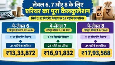 लेवल 6, 7 और 8 के लिए एरियर का पूरा कैलकुलेशन कार्ड