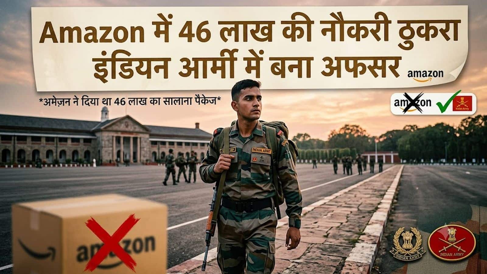 Amazon की शानदार नौकरी और Airbus का ऑफर... फिर भी ₹46 लाख का पैकेज छोड़ बना इंडियन आर्मी अफसर Amazon की शानदार नौकरी और Airbus का ऑफर... फिर भी ₹46 लाख का पैकेज छोड़ बना इंडियन आर्मी अफसर