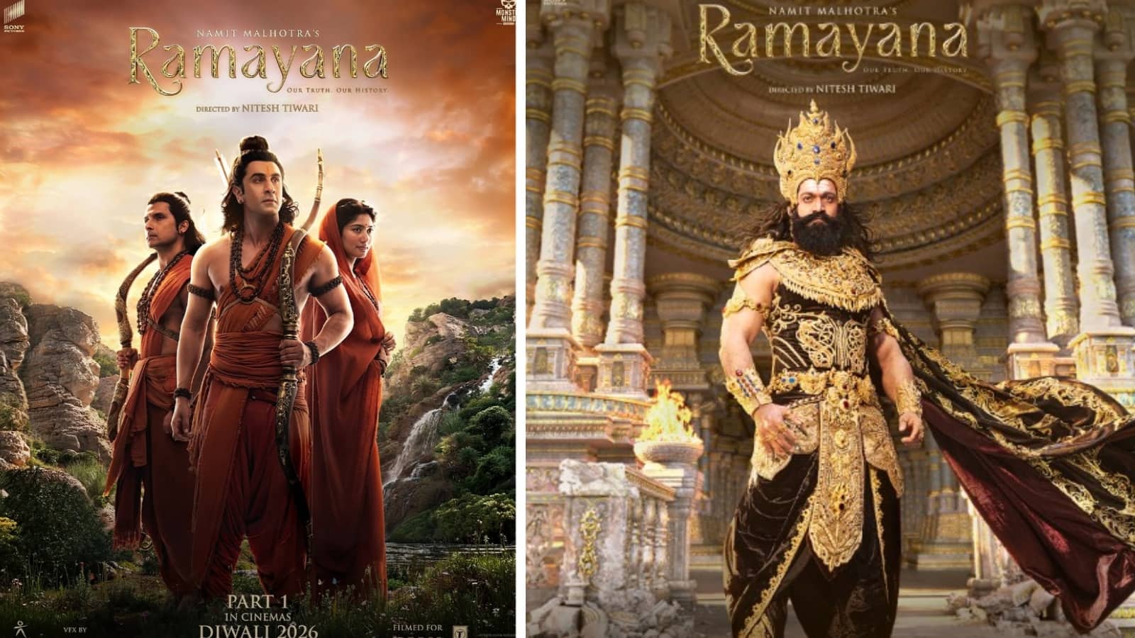 Ramayana: मेकर्स ने देर रात रिलीज किए 'रामायणम्' के नए पोस्टर, रणबीर कपूर-यश को देख इंप्रेस हुए यूजर्स Ramayana: मेकर्स ने देर रात रिलीज किए 'रामायणम्' के नए पोस्टर, रणबीर कपूर-यश को देख इंप्रेस हुए यूजर्स