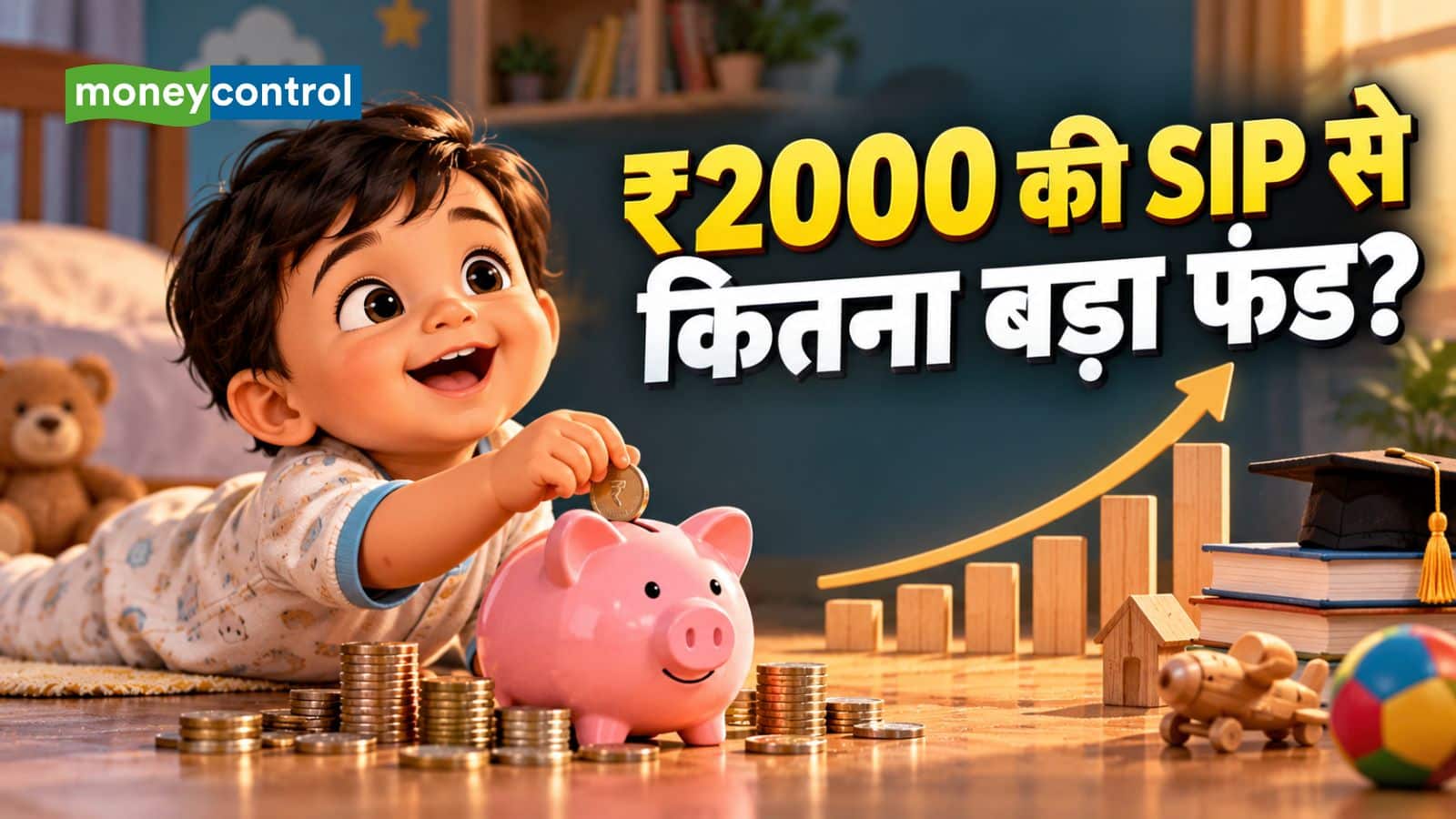 SIP Calculator: बच्चे के जन्म पर ₹2000 की SIP, 18 साल बाद कितना पैसा बनेगा? समझिए पूरा कैलकुलेशन SIP Calculator: बच्चे के जन्म पर ₹2000 की SIP, 18 साल बाद कितना पैसा बनेगा? समझिए पूरा कैलकुलेशन