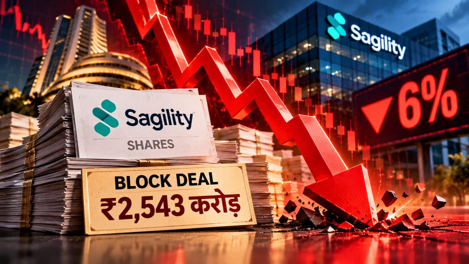 ₹2,543 करोड़ की ब्लॉक डील के बाद 6% तक टूटा ₹42 शेयर, प्रमोटर बेच सकते हैं हिस्सेदारी ₹2,543 करोड़ की ब्लॉक डील के बाद 6% तक टूटा ₹42 शेयर, प्रमोटर बेच सकते हैं हिस्सेदारी