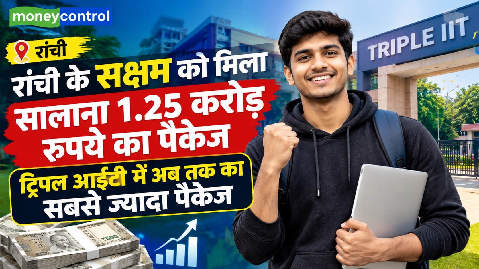 सक्षम को मिला सालाना 1.25 करोड़ रुपये का पैकेज, रांची ट्रिपल आईटी में अब तक का सबसे ज्यादा पैकेज सक्षम को मिला सालाना 1.25 करोड़ रुपये का पैकेज, रांची ट्रिपल आईटी में अब तक का सबसे ज्यादा पैकेज