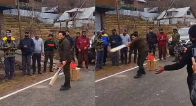 Sachin Tendulkar in Kashmir: કાશ્મીરમાં રોડ પર ક્રિકેટ રમતા જોવા મળ્યો સચિન તેંડુલકર, જૂઓ વીડિયો