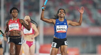 Asian Games 2026: ભારતીય મહિલા ટીમે 4x400 મીટર રિલેમાં રચ્યો ઇતિહાસ, ભારતની ઝોળીમાં આવ્યો છઠ્ઠો ગોલ્ડ Asian Games 2026: ભારતીય મહિલા ટીમે 4x400 મીટર રિલેમાં રચ્યો ઇતિહાસ, ભારતની ઝોળીમાં આવ્યો છઠ્ઠો ગોલ્ડ