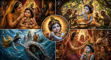 ભગવાન શ્રીકૃષ્ણના 4 એવા રહસ્યો, જે સાંભળીને તમારા રુંવાડા ઊભા થઈ જશે! જન્માષ્ટમી પર જાણો આ અદ્ભુત કથાઓ ભગવાન શ્રીકૃષ્ણના 4 એવા રહસ્યો, જે સાંભળીને તમારા રુંવાડા ઊભા થઈ જશે! જન્માષ્ટમી પર જાણો આ અદ્ભુત કથાઓ