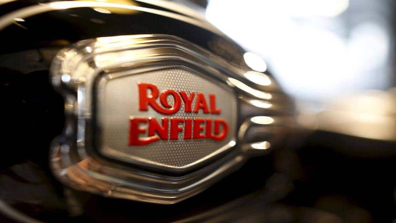 The logo of Royal Enfield is pictured on a bike at Royal Enfield's flagship shore in Bangkok, Thailand, February 24, 2016. Royal Enfield, owned by India's Eicher Motors and one of the world's oldest motorcycle companies, launched its first flagship store in Bangkok on Wednesday. REUTERS/Athit Perawongmetha