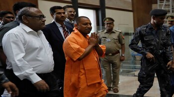 Yogi Adityanath, newly appointed Chief Minister of Indias most populous state of Uttar Pradesh arrives to attend a meeting with government officials at Lok Bhavan in Lucknow, India March 20, 2017. REUTERS/Pawan Kumar - RTX31THW