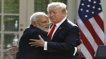 India's Prime Minister Modi with U.S. President elect Donald Trump