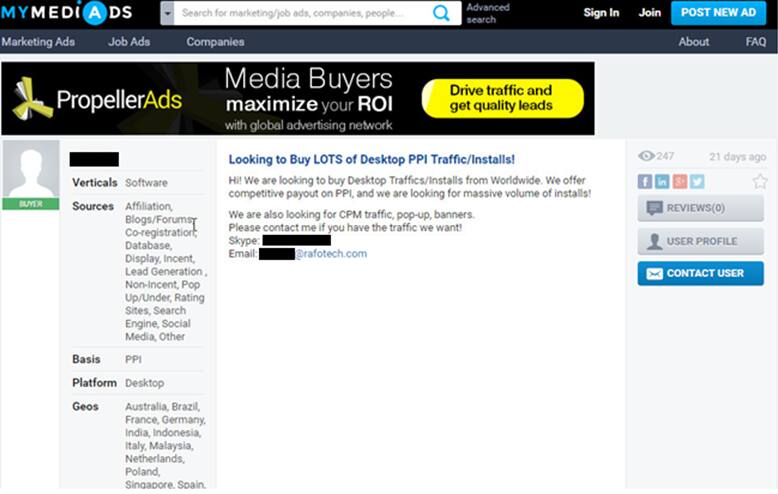 Check Point finds Rafotech advertising for adware. Source: Check Point Software Technologies Ltd.