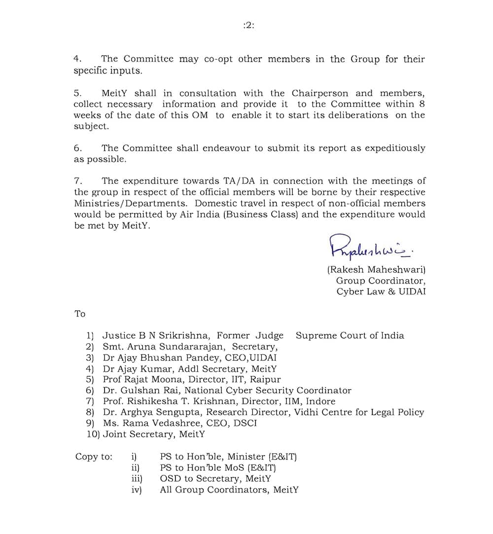 MeitY OM constitution of Expert Committee 31072017-2