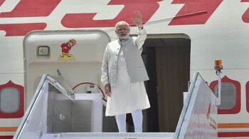 Prime Minister Narendra Modi emplanes for China to attend the 9th BRICS Summit, in Xiamen, China on September 03, 2017