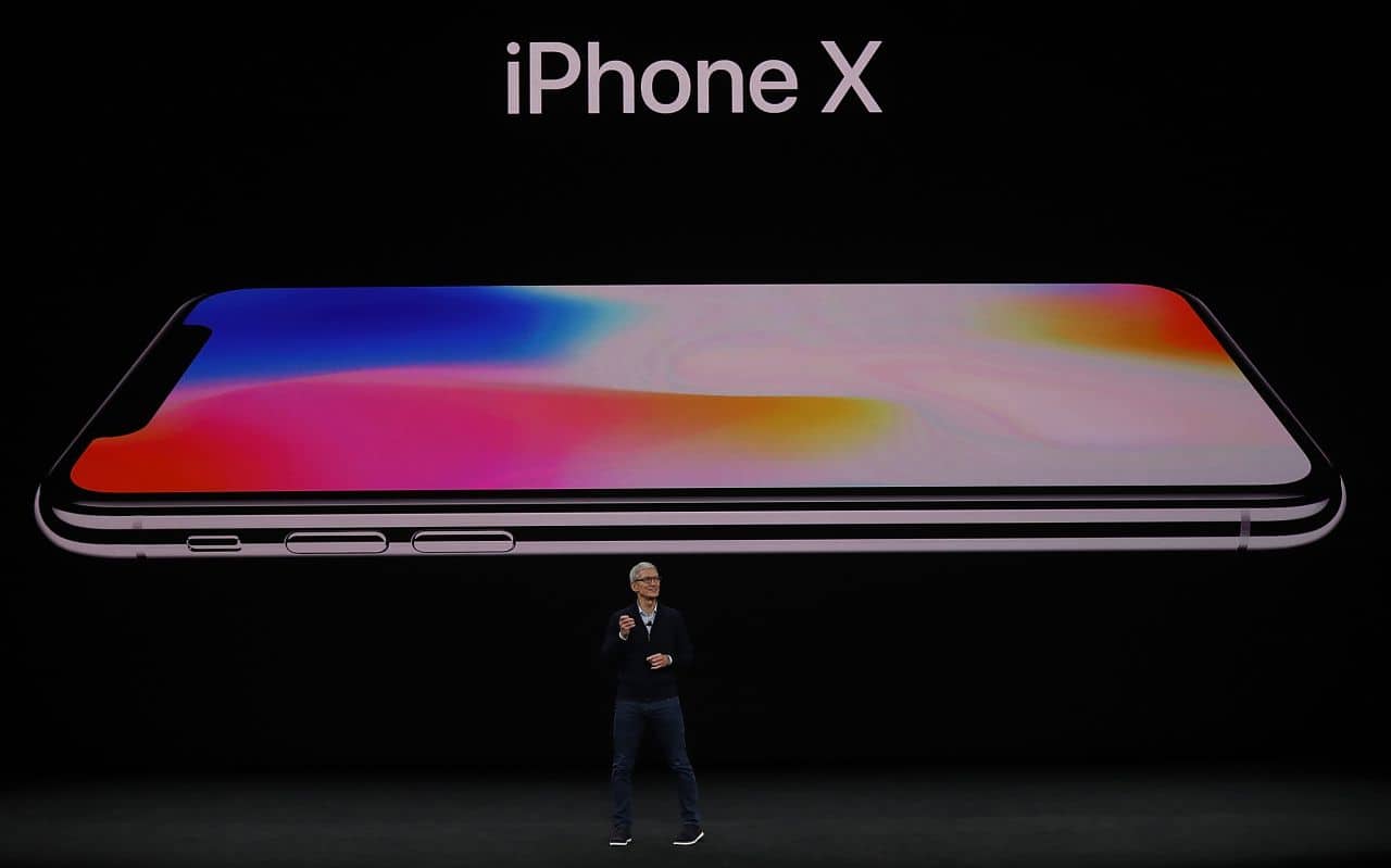 CUPERTINO, CA - SEPTEMBER 12: Apple CEO Tim Cook announces the new iPhone X during an Apple special event at the Steve Jobs Theatre on the Apple Park campus on September 12, 2017 in Cupertino, California. Apple is holding their first special event at the new Apple Park campus where they are expected to unveil a new iPhone. (Photo by Justin Sullivan/Getty Images)