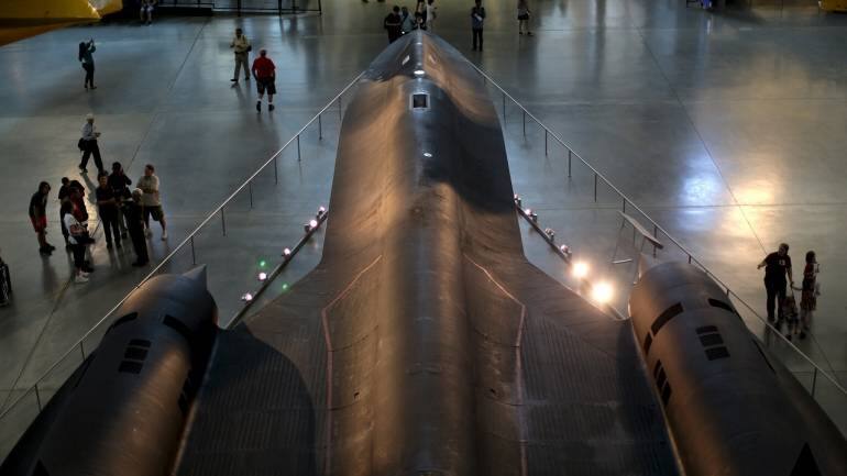 SR-71 Blackbird (1966-1999) The SR-71 Blackbird was a reconnaissance aircraft used during the Cold War. It could fly at a height of 85,000 feet, at a speed of Mach 3, for an hour. The speed meant that the Soviets would not have been able to shoot it down even with surface-to-air missiles. The stealth aircraft carried only cameras and sensors to help spy on the enemy.