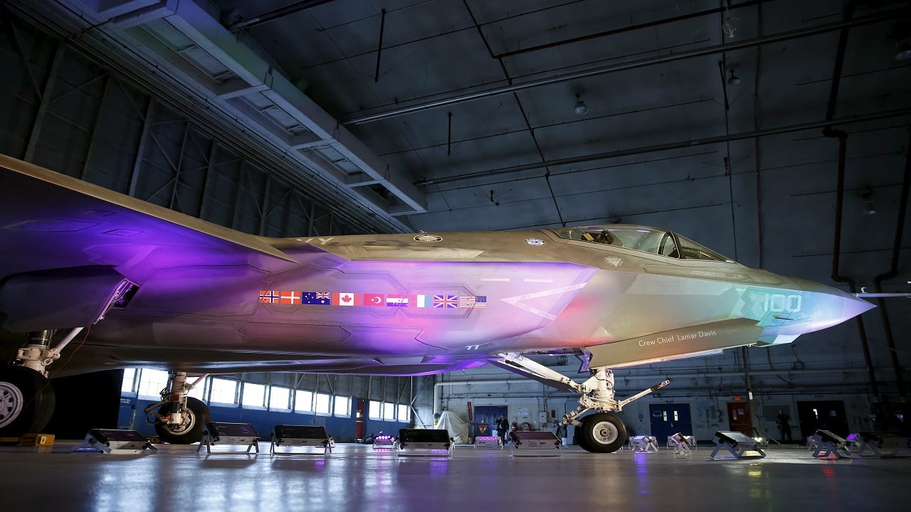 A Lockheed Martin F-35 Lightning II fighter jet is seen in its hanger at Patuxent River Naval Air Station in Maryland October 28, 2015. REUTERS/Gary Cameron - GF20000036669