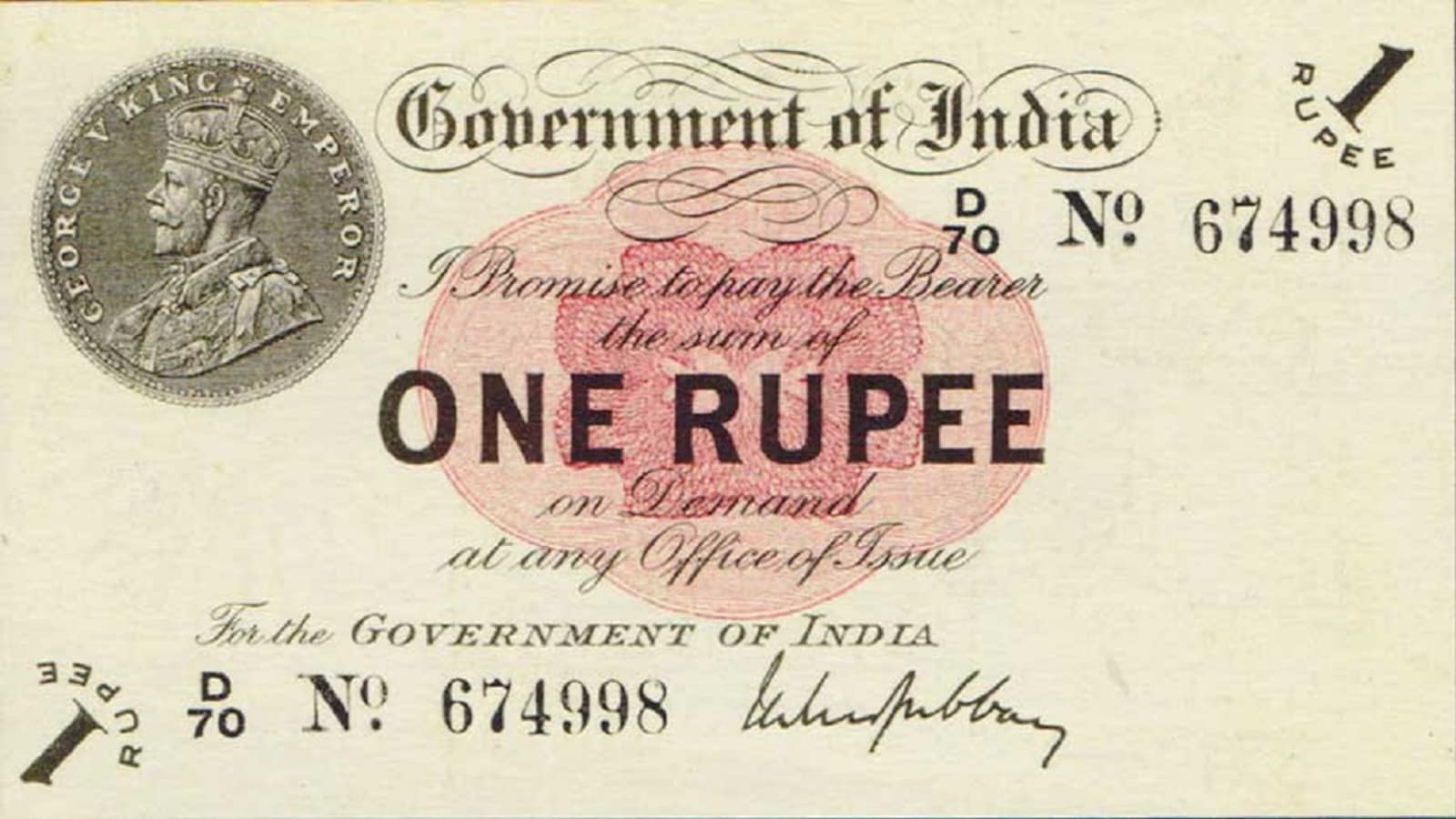 Here are some interesting facts about the Re 1 note which is now a century  old