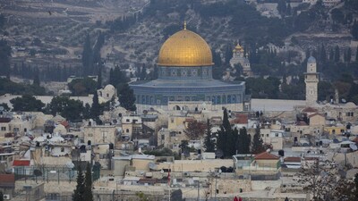 The Israeli military said on X that the Old City area, near the Temple Mount, was hit by Iranian missile fragments. (File photo)