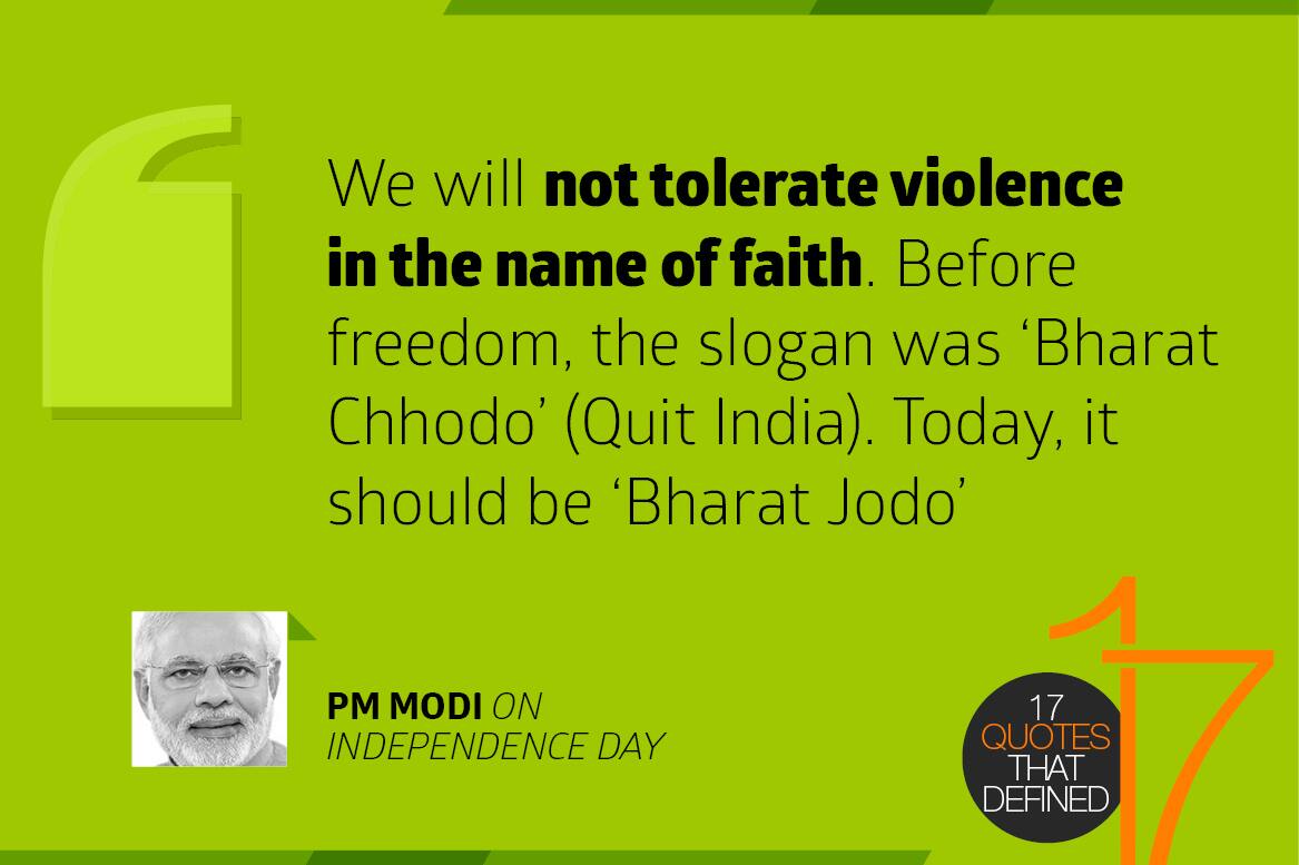 We will not tolerate violence in the name of faith. Before freedom, the slogan was 'Bharat Chhodo' (Quit India). Today, it should be 'Bharat Jodo' - PM Narendra Modi