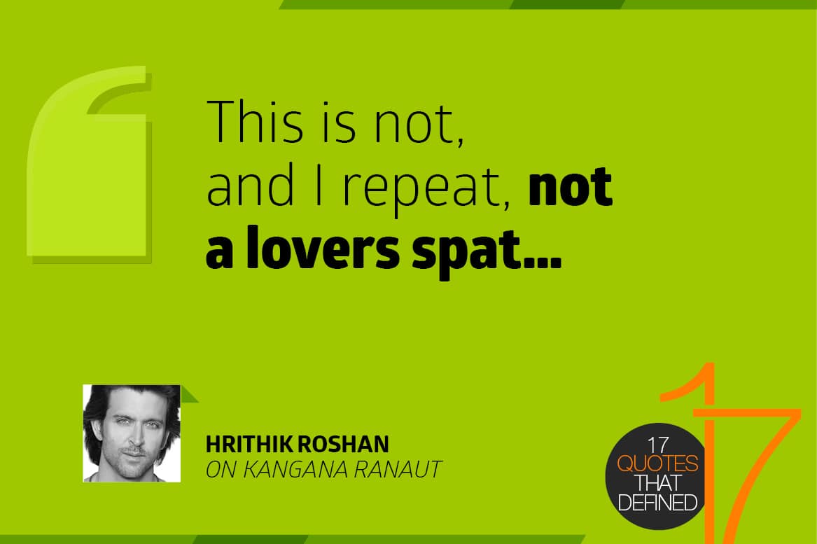 This is not, and I repeat, not a lovers spat... - Hrithik Roshan