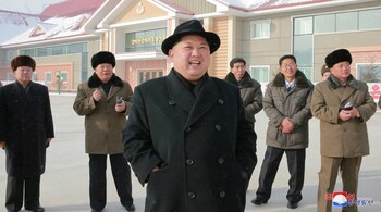 North Korea's leader Kim Jong Un is seen during the inspection of a potato flour factory in this undated photo released by North Korea's Korean Central News Agency (KCNA) in Pyongyang. (Reuters)