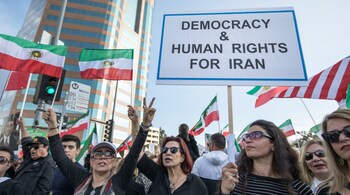 Thousands of people rally in support of Iranian anti-government protests in Los Angeles, California U.S. (Reuters)