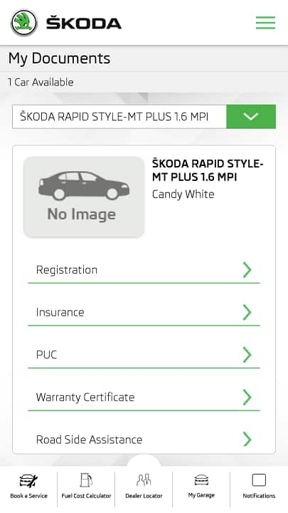 Car Skoda app
