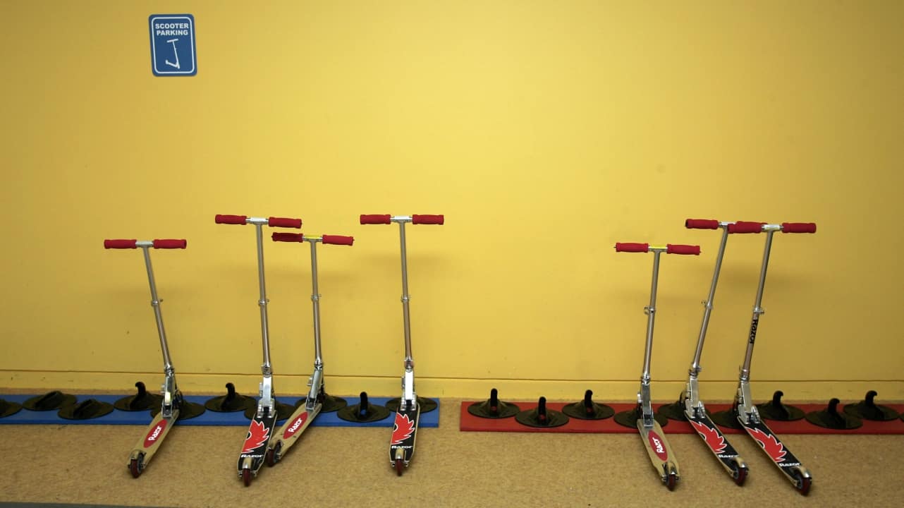 At the New York City offices of Google, employees are encouraged to ride company scooters in hallways and between offices. (Reuters) At the New York City offices of Google, employees are encouraged to ride company scooters in hallways and between offices. (Reuters)