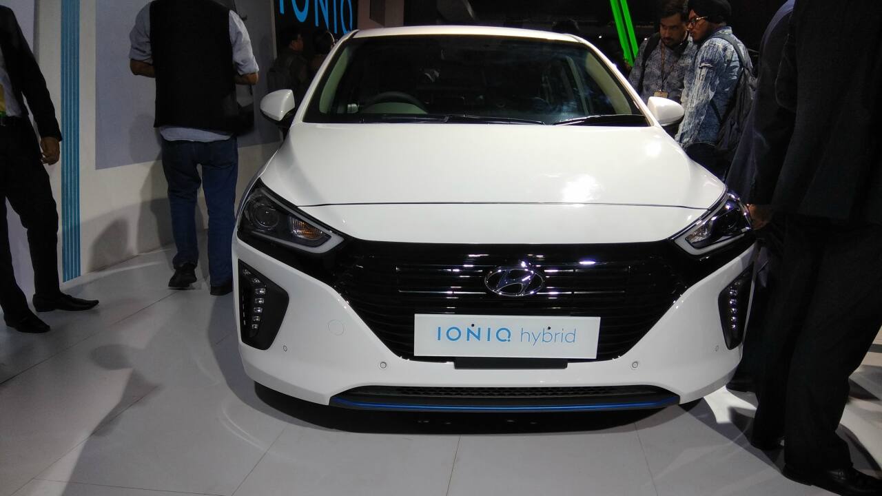 Hyundai Motors unveiled Ioniq, a hybrid concept, at the Auto Expo. The car has a 104-hp petrol/diesel engine, a 43-hp electric motor. (Moneycontrol) Hyundai Motors unveiled Ioniq, a hybrid concept, at the Auto Expo. The car has a 104-hp petrol/diesel engine, a 43-hp electric motor. (Moneycontrol)