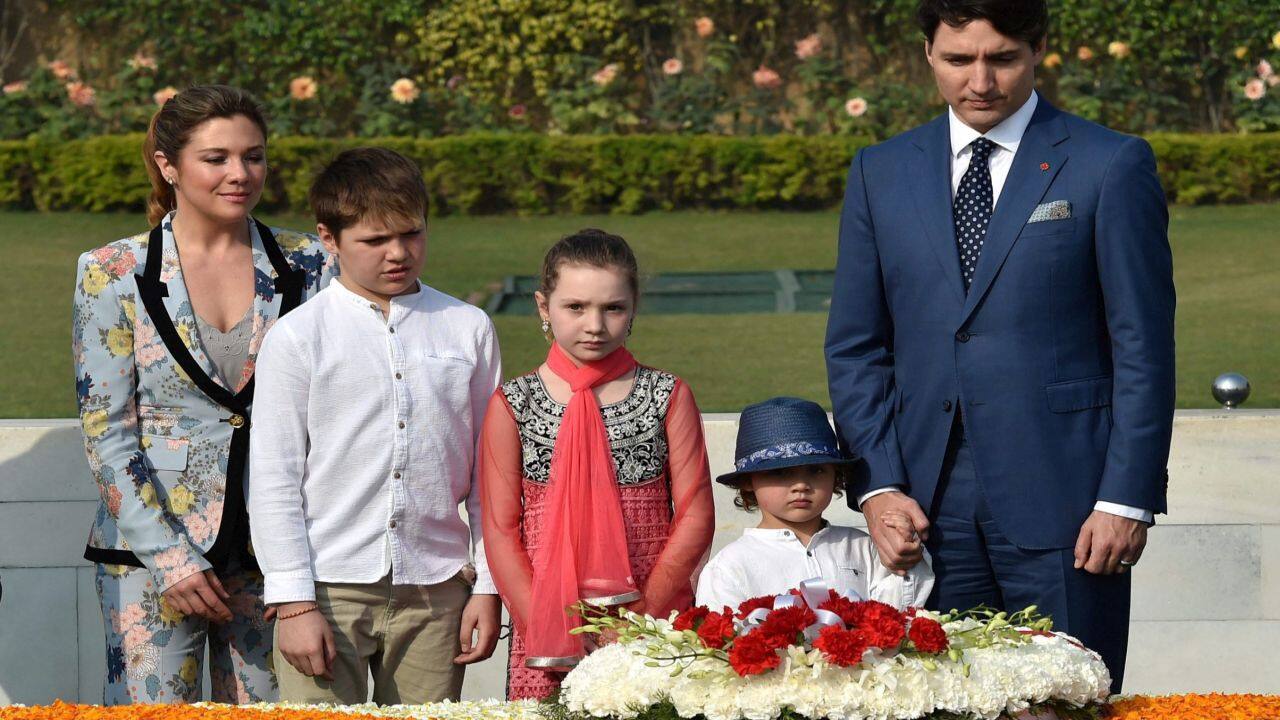 The Canadian PM and his family also paid tribute at Mahatma Gandhi's memorial Rajghat in New Delhi on the day. (PTI)
