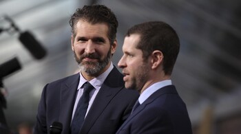 David Benioff (L) and Dan Weiss, creators and executive producers, arrive for the season premiere of HBO's "Game of Thrones" in San Francisco, California March 23, 2015. REUTERS/Robert Galbraith - GF10000036239