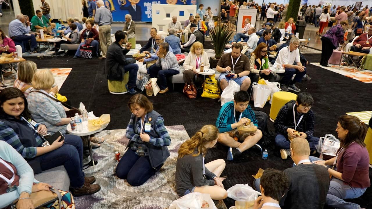Unlike many multinational conglomerates, Berkshire Hathaway's annual meet allows guests to bring along their children. In fact, the company makes arrangements such as bringing in cartoon characters and shopping stalls. (Image: Reuters)