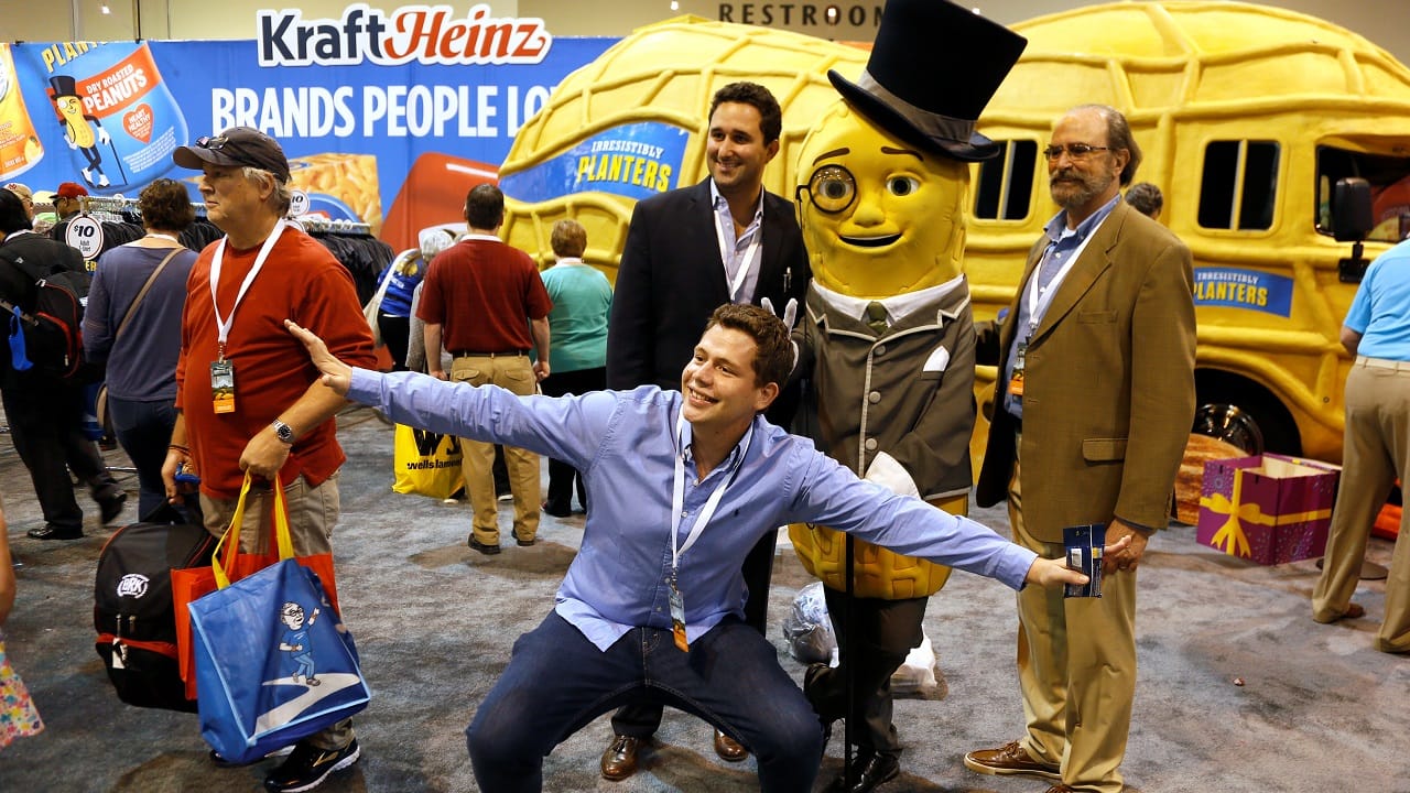 Last year's event saw cartoons such as Mr Peanut, the mascot of American snack-food company Planters, entertain guests. (Image: Reuters)