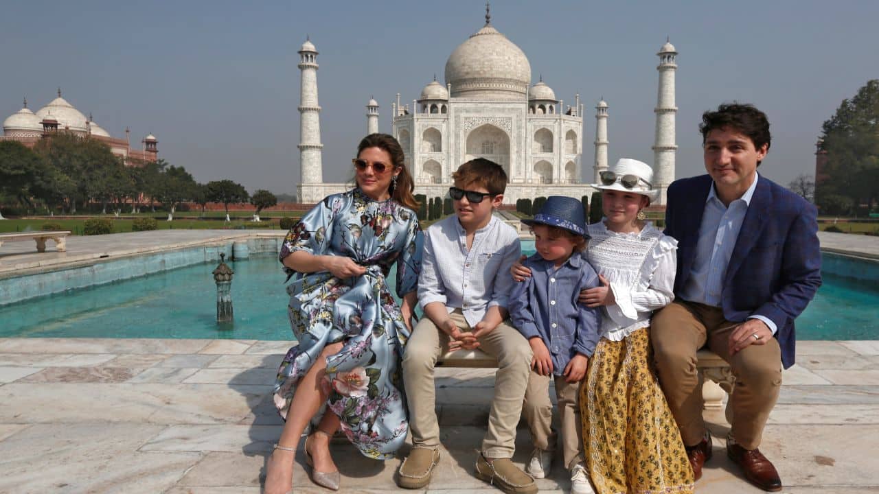 The Canadian PM started his week-long visit to India with a tour of the iconic Taj Mahal, which he had first seen 35 years ago. “I was about Xav's age when I first visited the Taj Mahal almost 35 years ago... and it's amazing to be back with him &amp; the family on Day 1 of our trip to India,” he tweeted. (Reuters)