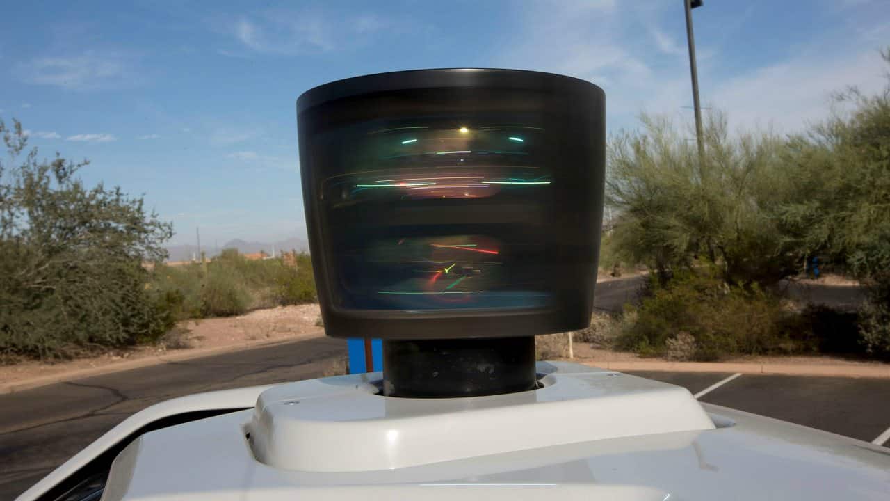The Lidar sensors detect edges of roads, pavements, footpaths and identify lane markings. This is done by constantly bouncing pulses of light off the car’s surroundings. The sensor is able to create a three-dimensional picture of the surroundings for the car. (Image: Reuters)